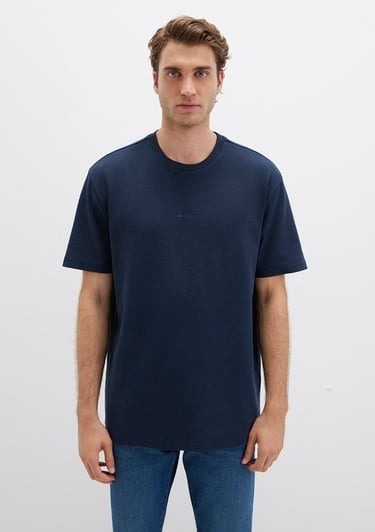  Mavi Mavi Logo Baskılı Lacivert Tişört Loose 0613250-70490