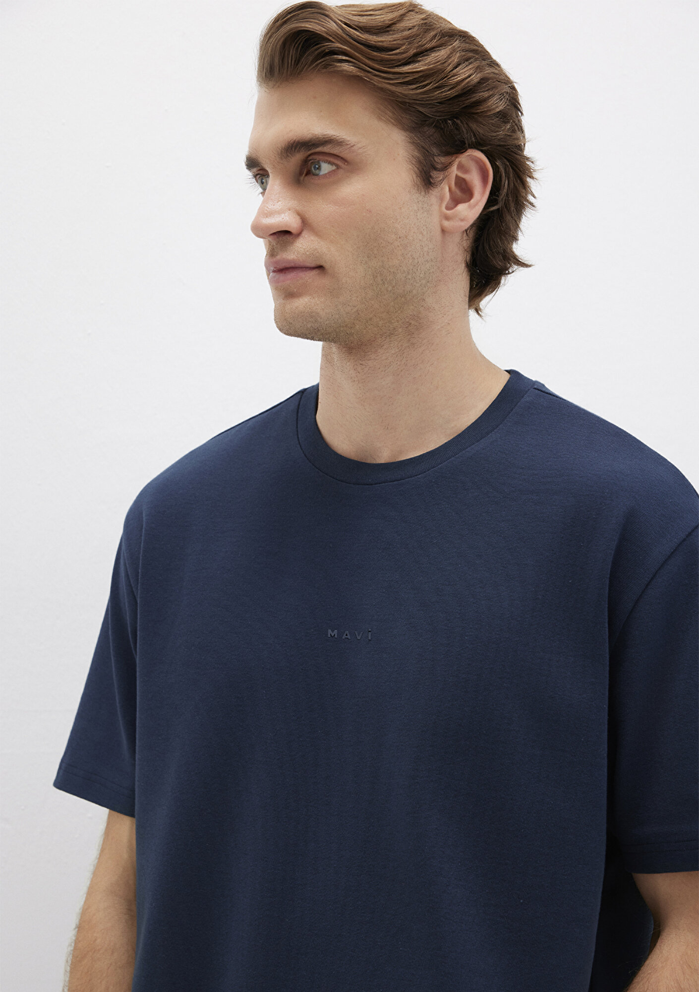  Mavi Mavi Logo Baskılı Lacivert Tişört Loose 0613250-70490