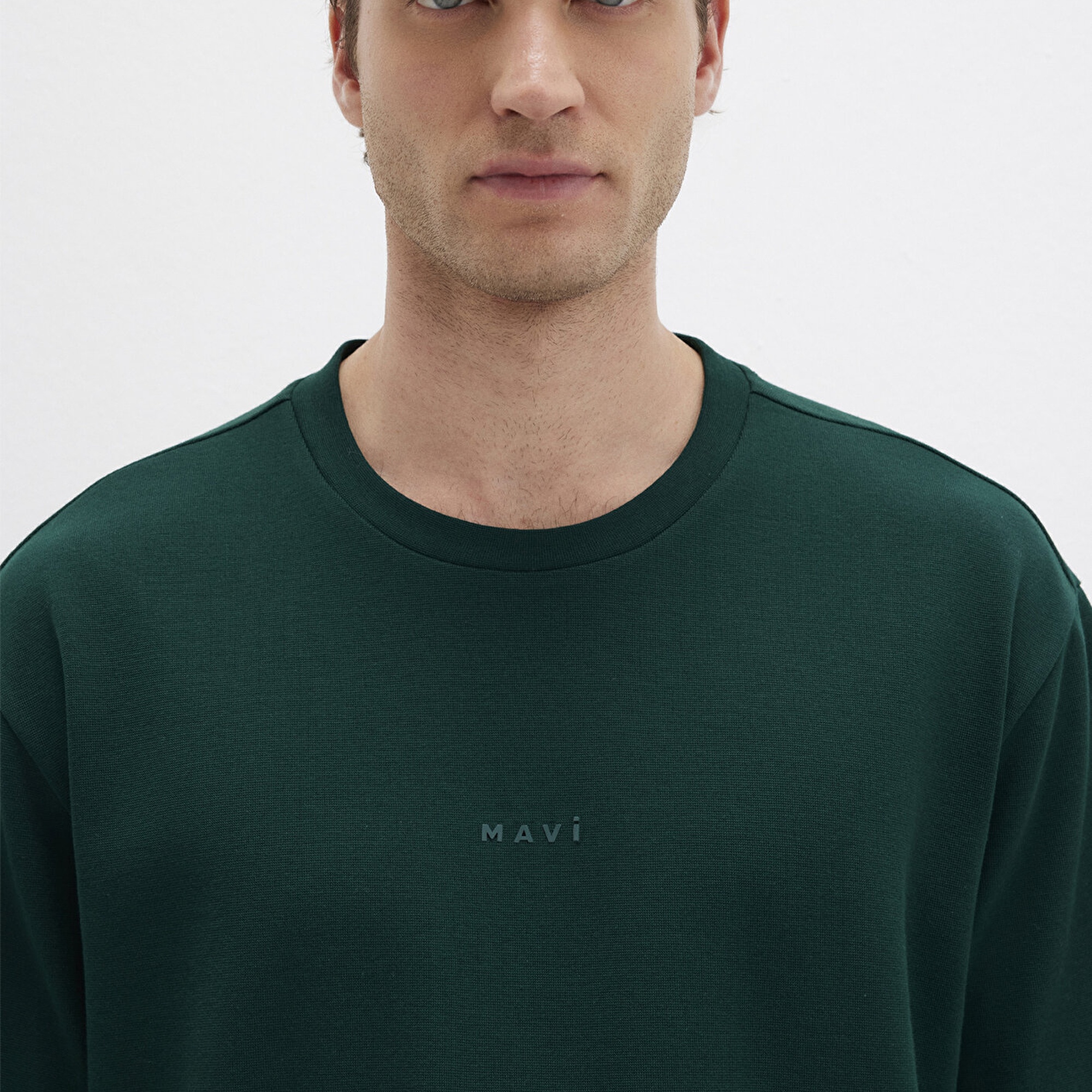 Mavi Mavi Logo Baskılı Yeşil Tişört Loose 0613250-71929