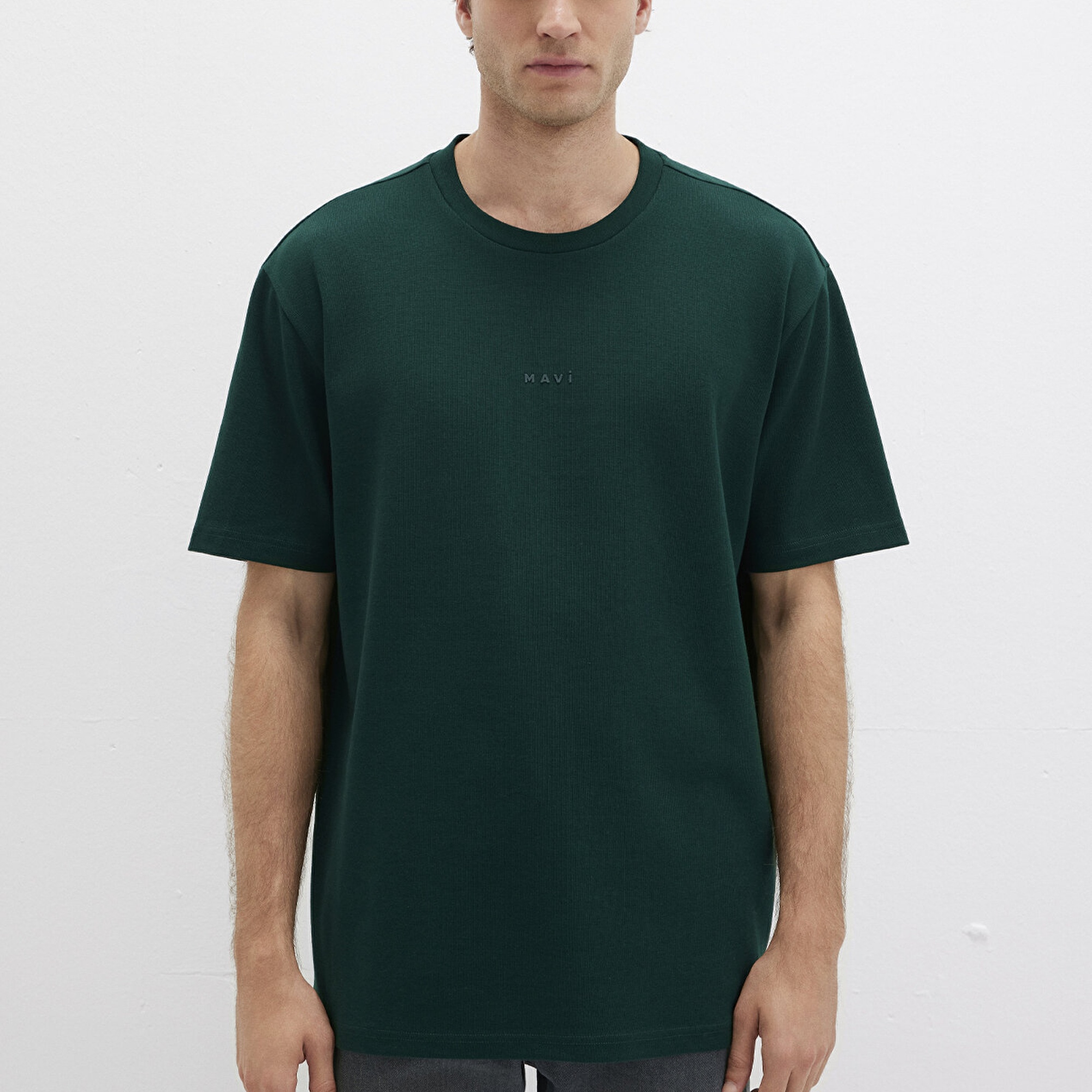 Mavi Mavi Logo Baskılı Yeşil Tişört Loose 0613250-71929