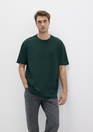  Mavi Mavi Logo Baskılı Yeşil Tişört Loose 0613250-71929