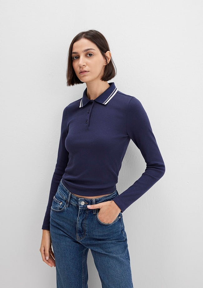  Mavi Lacivert Polo Tişört Fitted / Vücuda Oturan Kesim 1613836-80729