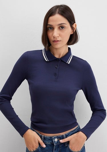  Mavi Lacivert Polo Tişört Fitted / Vücuda Oturan Kesim 1613836-80729