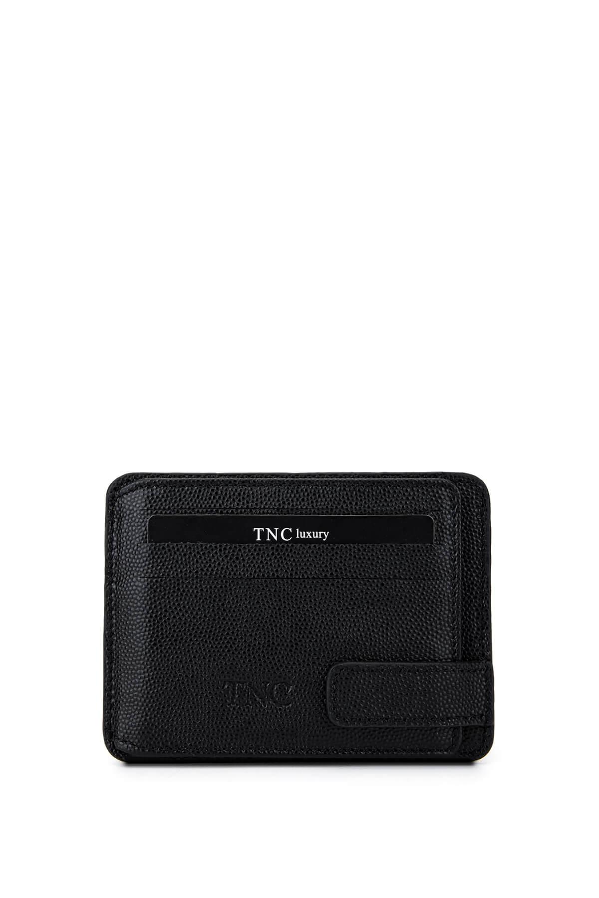  Tamer Tanca Erkek Hakiki Deri Siyah Havyar Kartlık