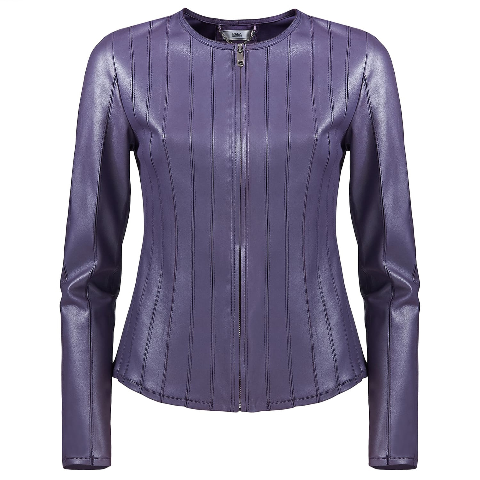 Deundria Kadın Fit Panelli Deri Ceket