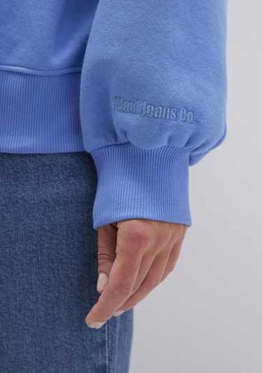  Mavi Bisiklet Yaka Mavi Basic Sweatshirt 1610198-70790