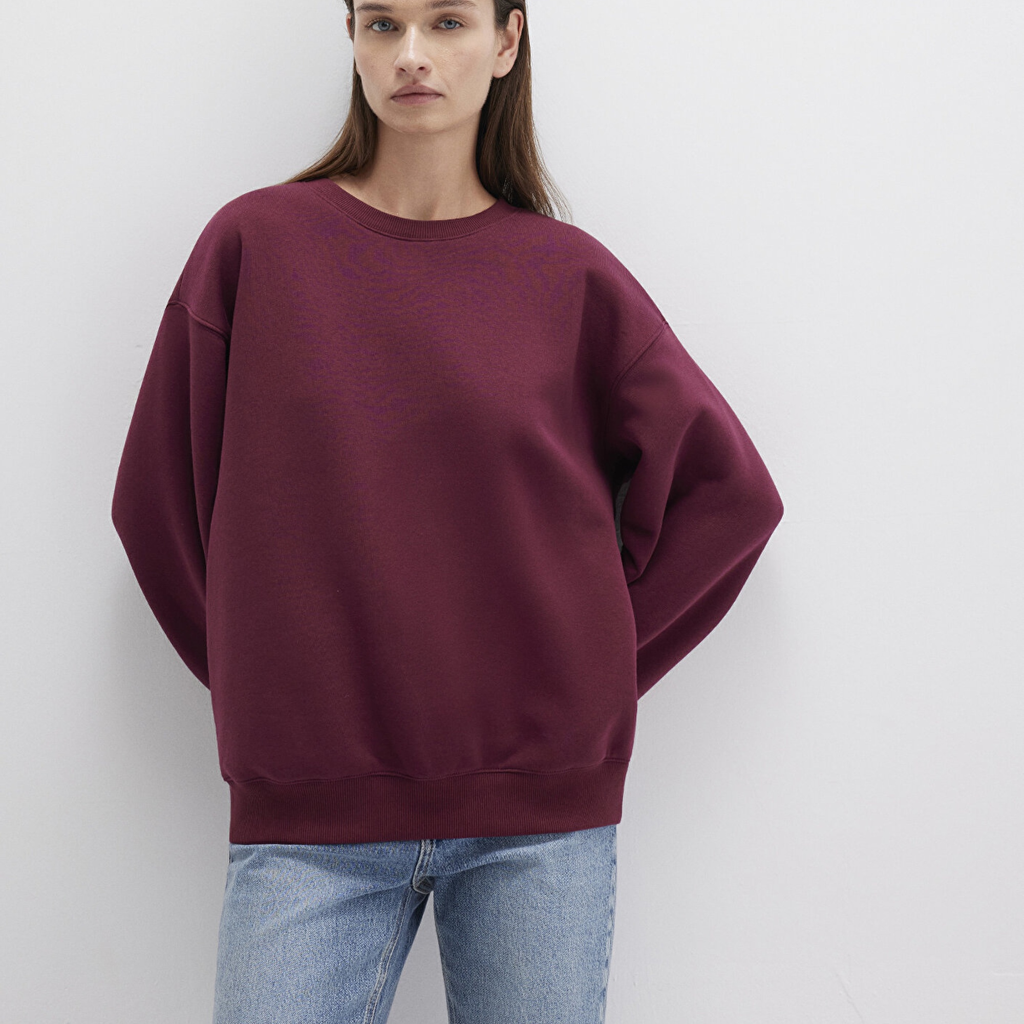 Mavi Bisiklet Yaka Bordo Basic Sweatshirt 1610198-70415