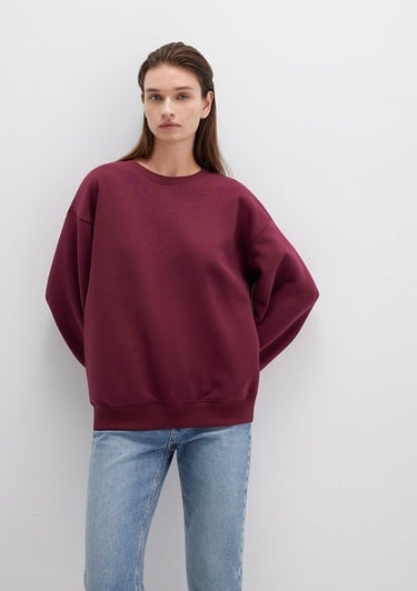  Mavi Bisiklet Yaka Bordo Basic Sweatshirt 1610198-70415