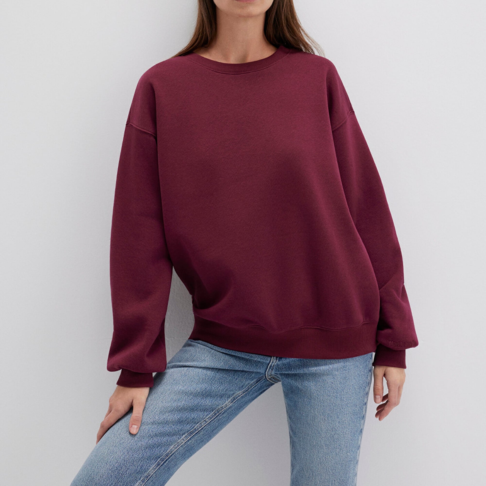 Mavi Bisiklet Yaka Bordo Basic Sweatshirt 1610198-70415