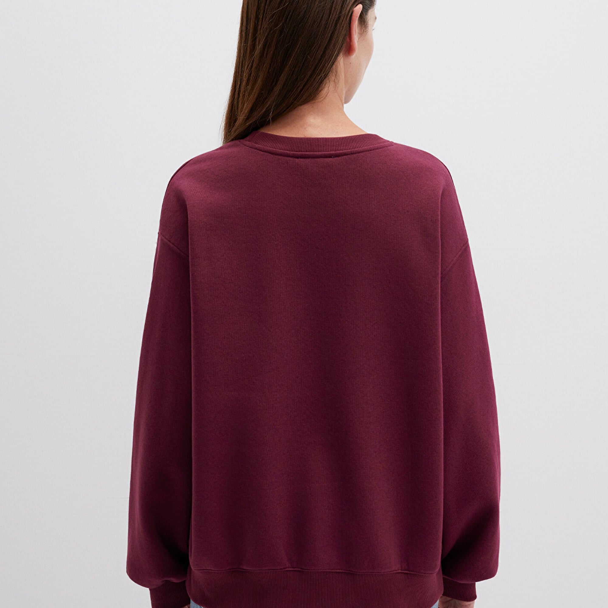 Mavi Bisiklet Yaka Bordo Basic Sweatshirt 1610198-70415