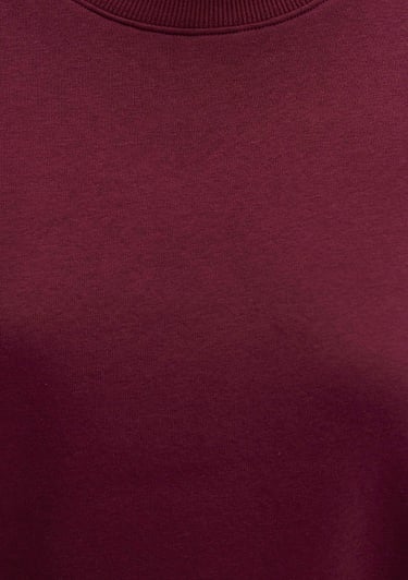  Mavi Bisiklet Yaka Bordo Basic Sweatshirt 1610198-70415