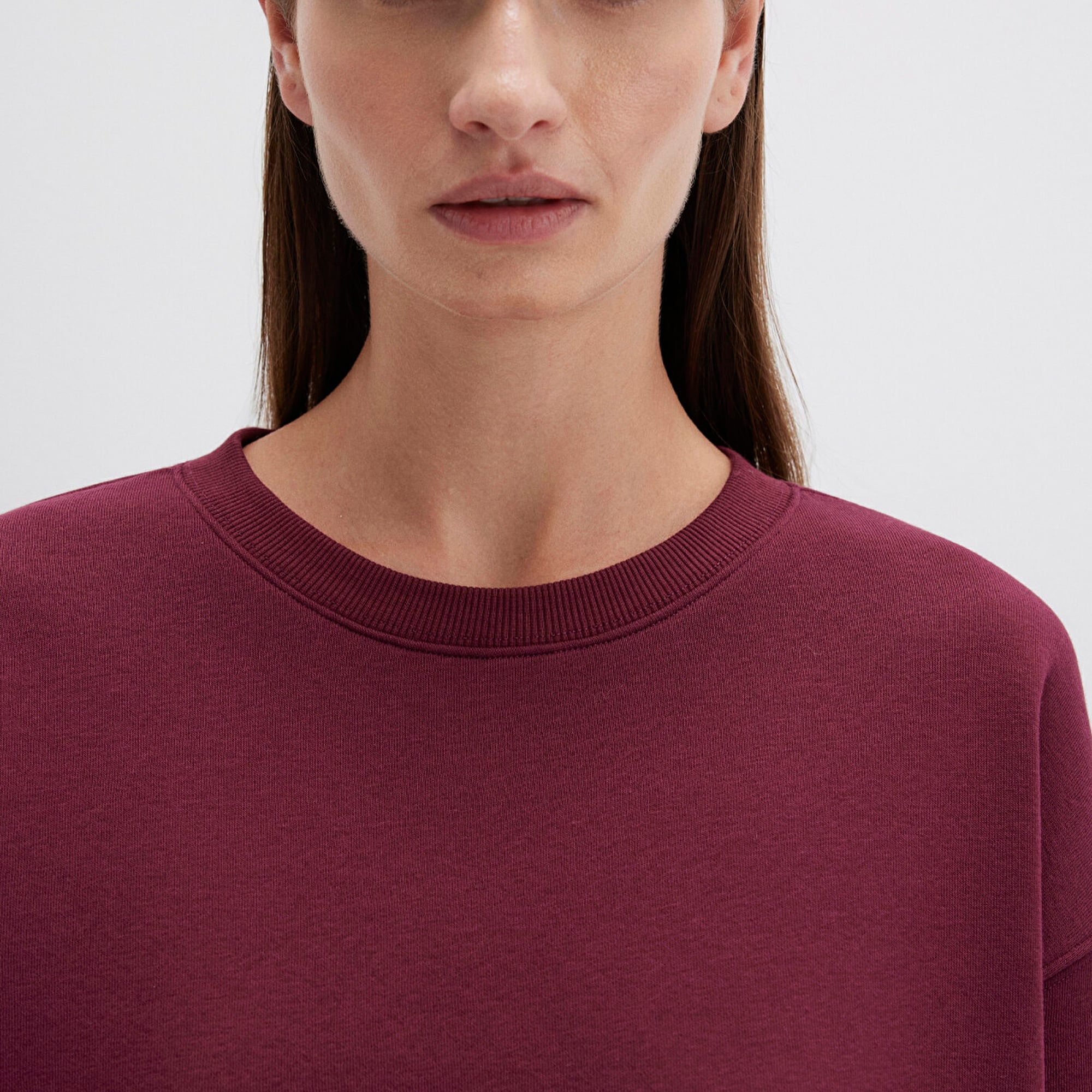 Mavi Bisiklet Yaka Bordo Basic Sweatshirt 1610198-70415