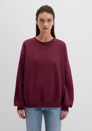  Mavi Bisiklet Yaka Bordo Basic Sweatshirt 1610198-70415