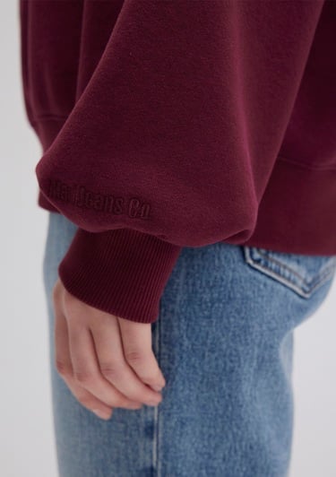  Mavi Bisiklet Yaka Bordo Basic Sweatshirt 1610198-70415
