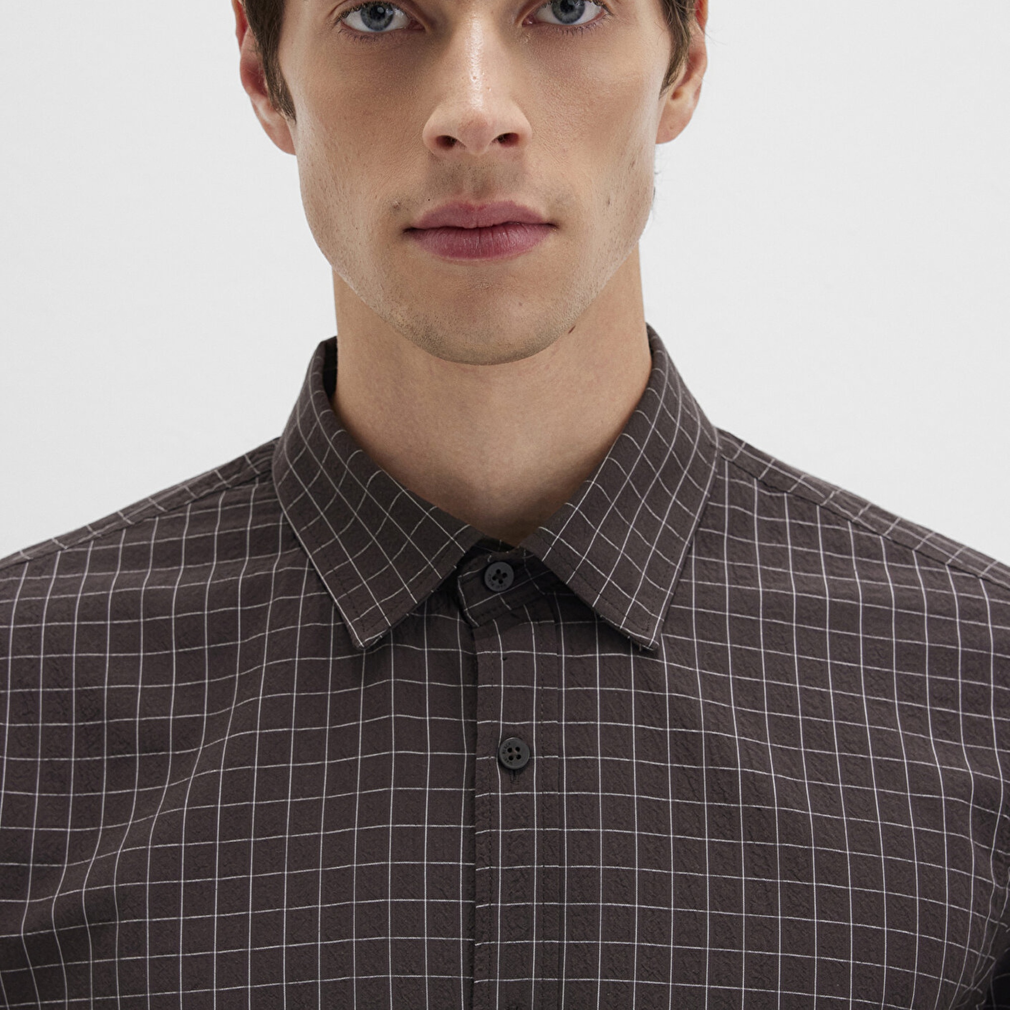 Mavi Kareli Kahverengi Gömlek Regular Fit / Normal Kesim 0211675-91012