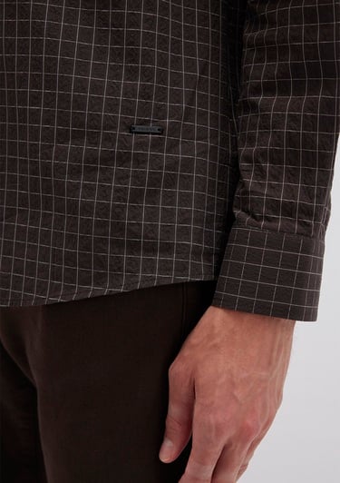  Mavi Kareli Kahverengi Gömlek Regular Fit / Normal Kesim 0211675-91012