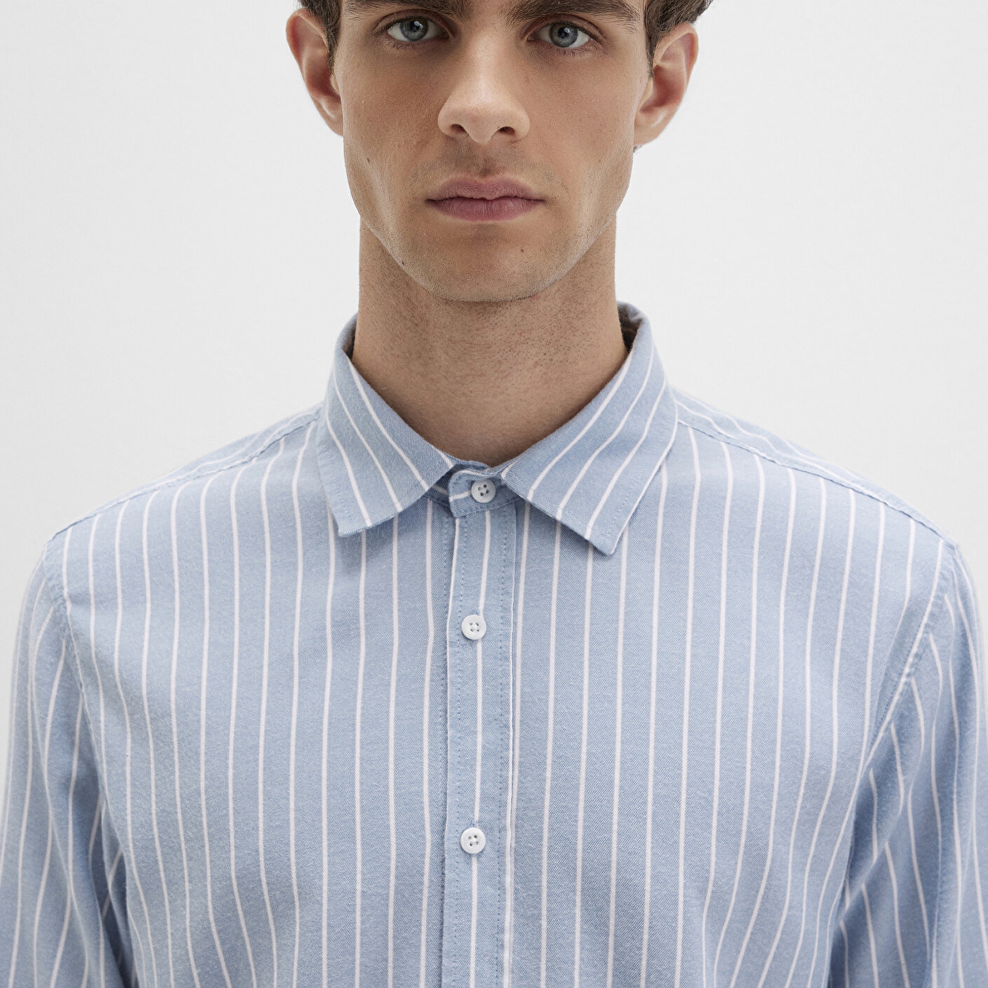 Mavi Çizgili Mavi Gömlek Regular Fit / Normal Kesim 0211709-90932