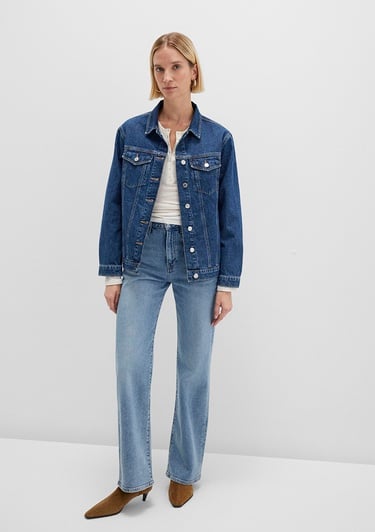  Mavi Karla 90lar Koyu Mavi Jean Ceket 110154-91001