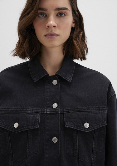  Mavi Luna 90lar Koyu Gri Jean Ceket 1110177-90547