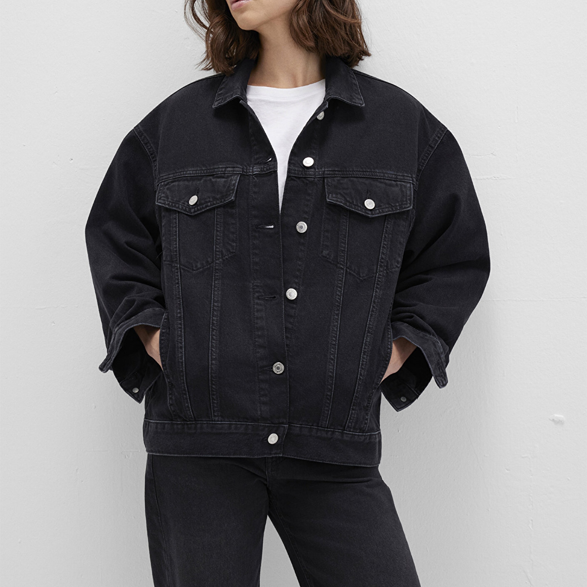 Mavi Luna 90lar Koyu Gri Jean Ceket 1110177-90547