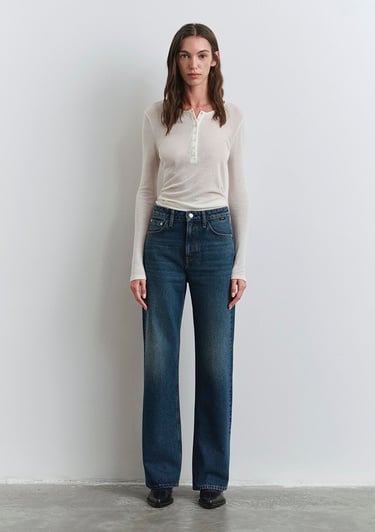  Mavi Victoria Classic Denim Gölgeli Koyu Mavi Jean Pantolon 101072-90539