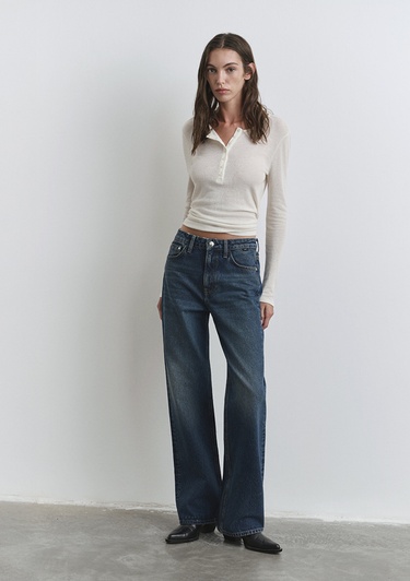  Mavi Victoria Classic Denim Gölgeli Koyu Mavi Jean Pantolon 101072-90539