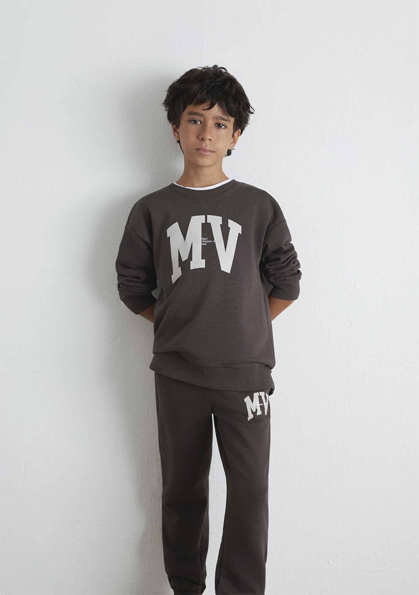  Mavi MV Baskılı Kahverengi Sweatshirt 6S10054-71593