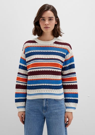  Mavi Jakarlı kazak Loose Fit / Bol Rahat Kesim 1710777-91041