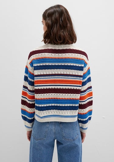  Mavi Jakarlı kazak Loose Fit / Bol Rahat Kesim 1710777-91041