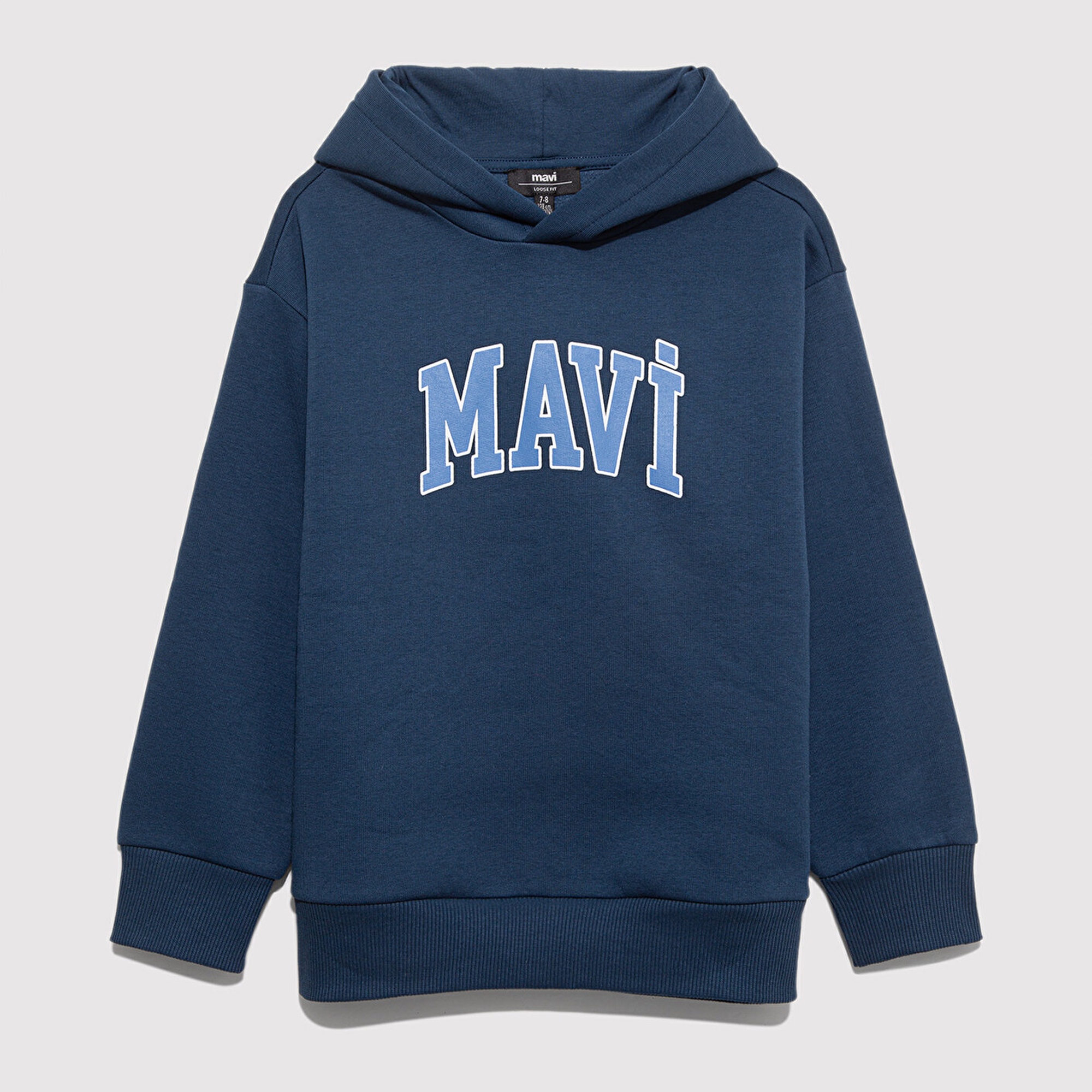 Mavi Mavi Logo Baskılı Lacivert Kapüşonlu Sweatshirt 6610110-70720
