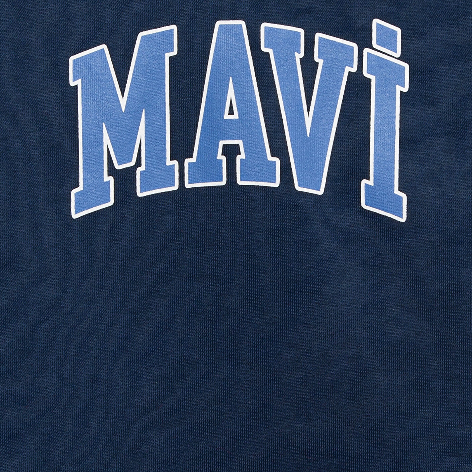 Mavi Mavi Logo Baskılı Lacivert Kapüşonlu Sweatshirt 6610110-70720