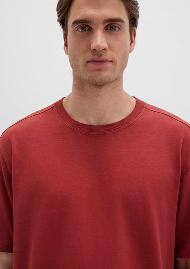  Mavi Kırmızı Tişört Loose Fit / Bol Rahat Kesim 0613044-70457