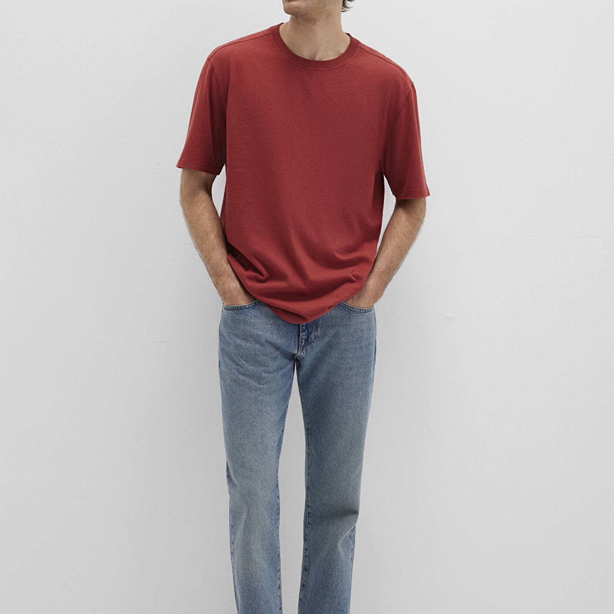 Mavi Kırmızı Tişört Loose Fit / Bol Rahat Kesim 0613044-70457