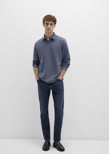  Mavi Düğme Detaylı Lacivert Polo Tişört Regular Fit / Normal Kesim 0613043-80776
