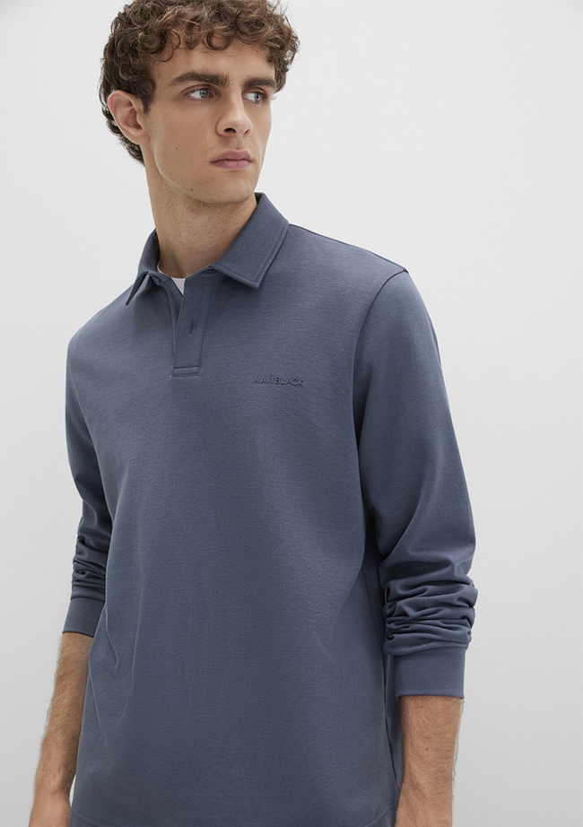  Mavi Düğme Detaylı Lacivert Polo Tişört Regular Fit / Normal Kesim 0613043-80776