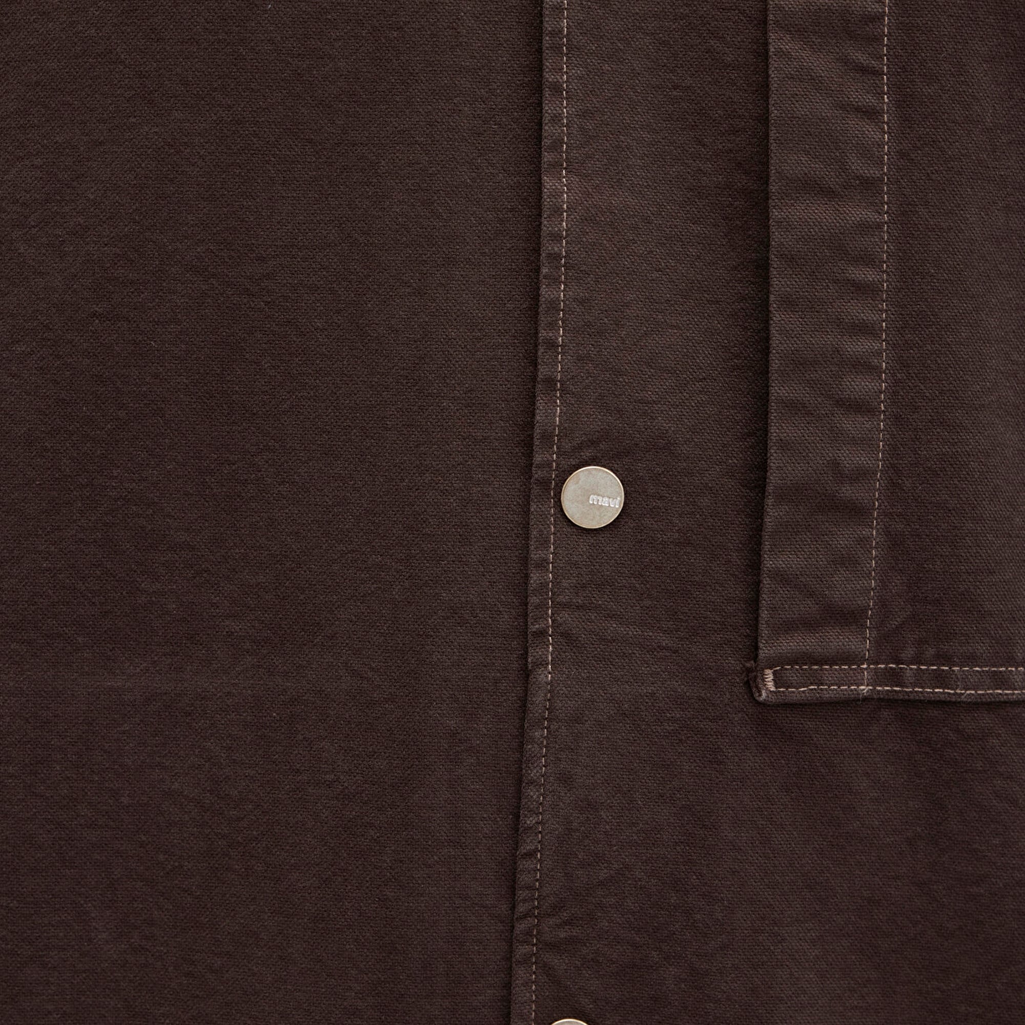 Mavi Cep Detaylı Kahverengi Gömlek Oversize / Geniş Kesim 0211779-70219