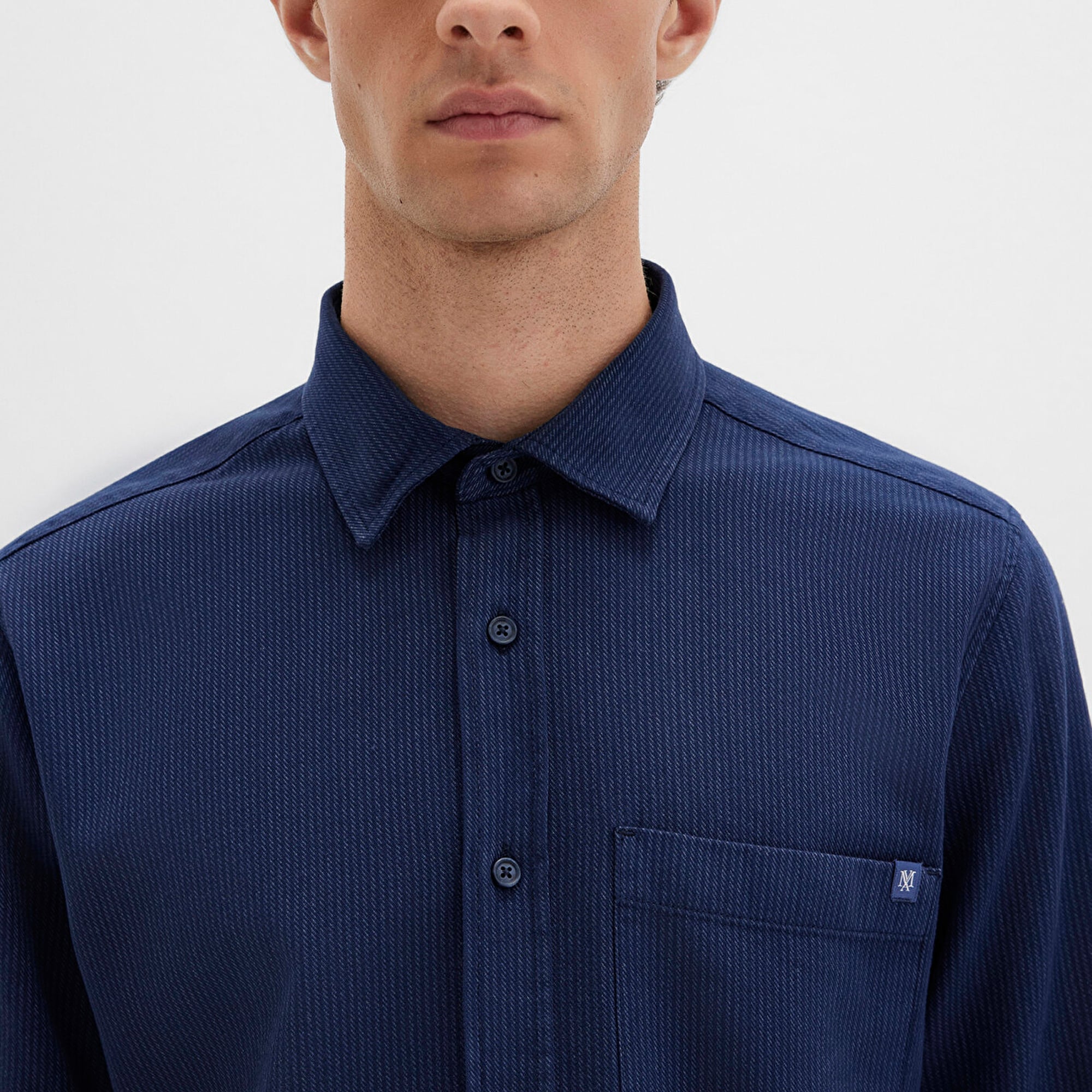 Mavi Çizgili Lacivert Gömlek Regular Fit / Normal Kesim 0211775-91324