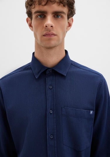  Mavi Çizgili Lacivert Gömlek Regular Fit / Normal Kesim 0211775-91324