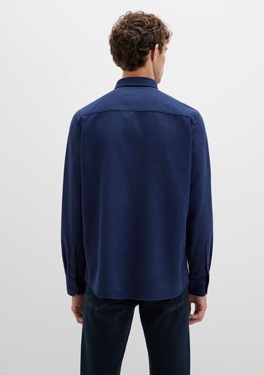  Mavi Çizgili Lacivert Gömlek Regular Fit / Normal Kesim 0211775-91324