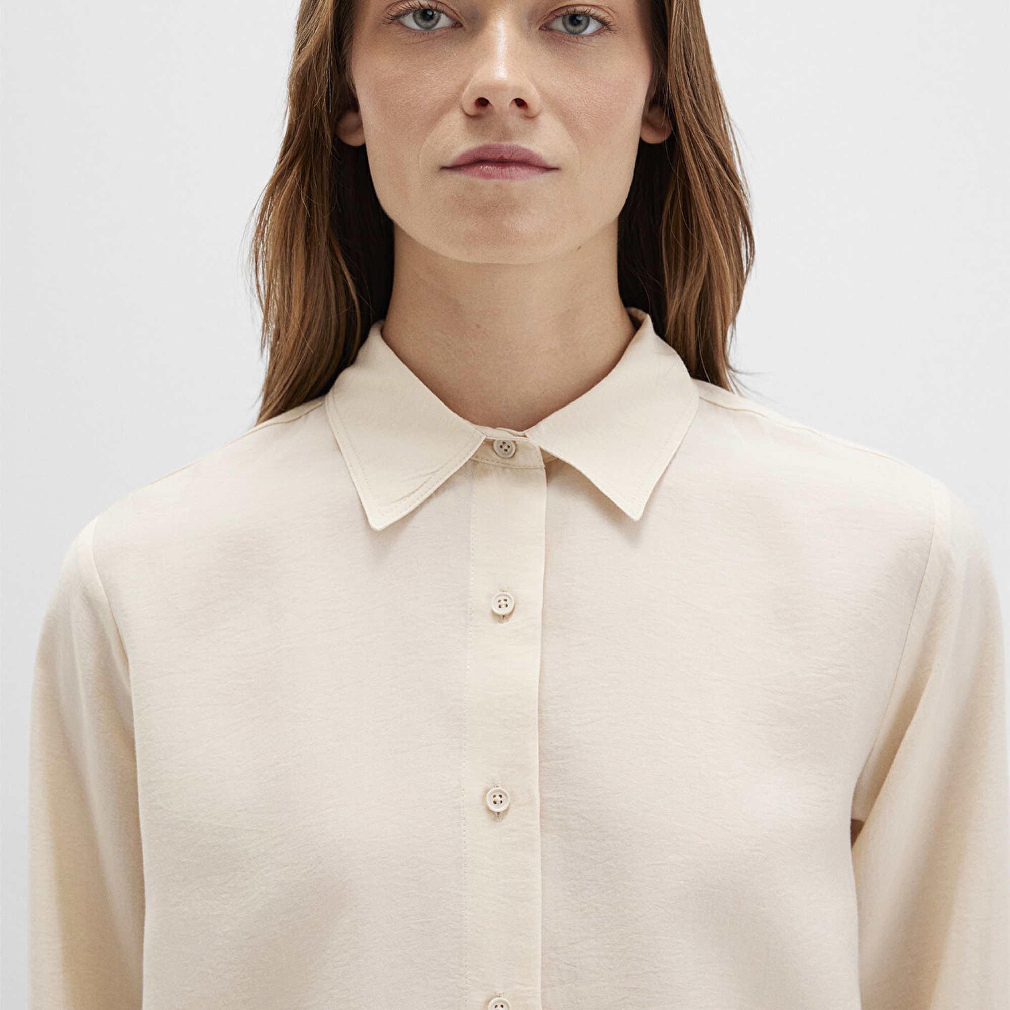 Mavi Bej Gömlek Loose Fit / Bol Rahat Kesim 1211373-70005