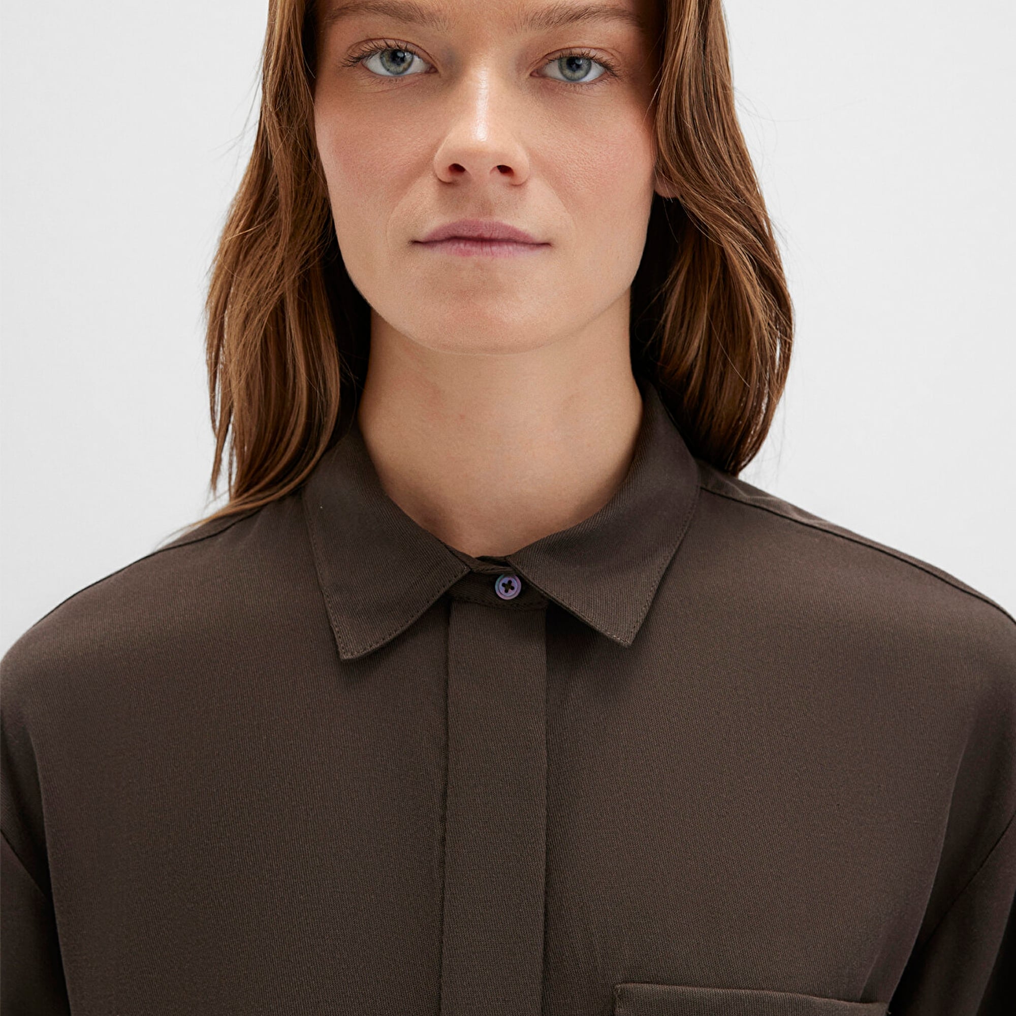 Mavi Kahverengi Gömlek Oversize / Geniş Kesim 1211354-71540