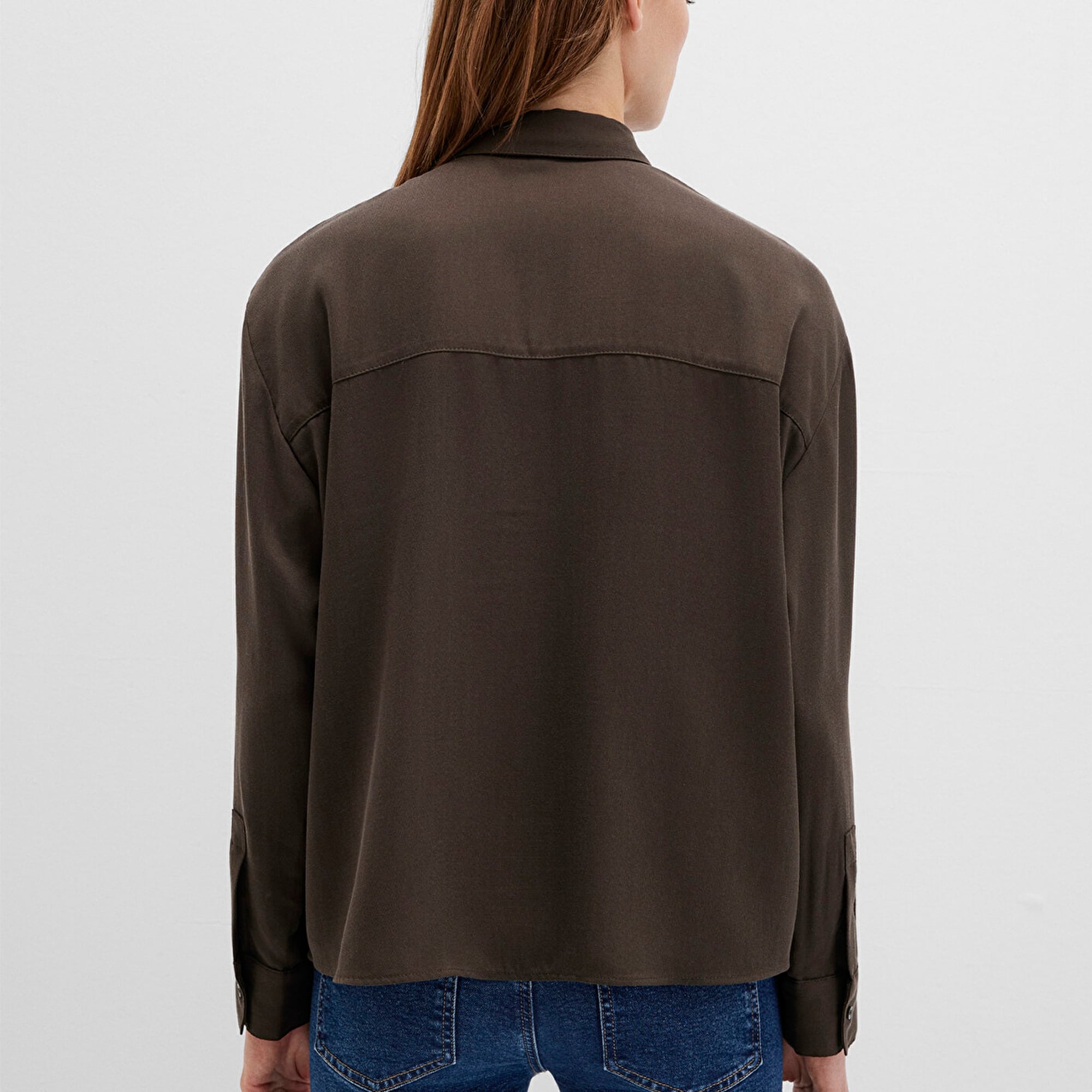 Mavi Kahverengi Gömlek Oversize / Geniş Kesim 1211354-71540