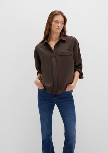  Mavi Kahverengi Gömlek Oversize / Geniş Kesim 1211354-71540