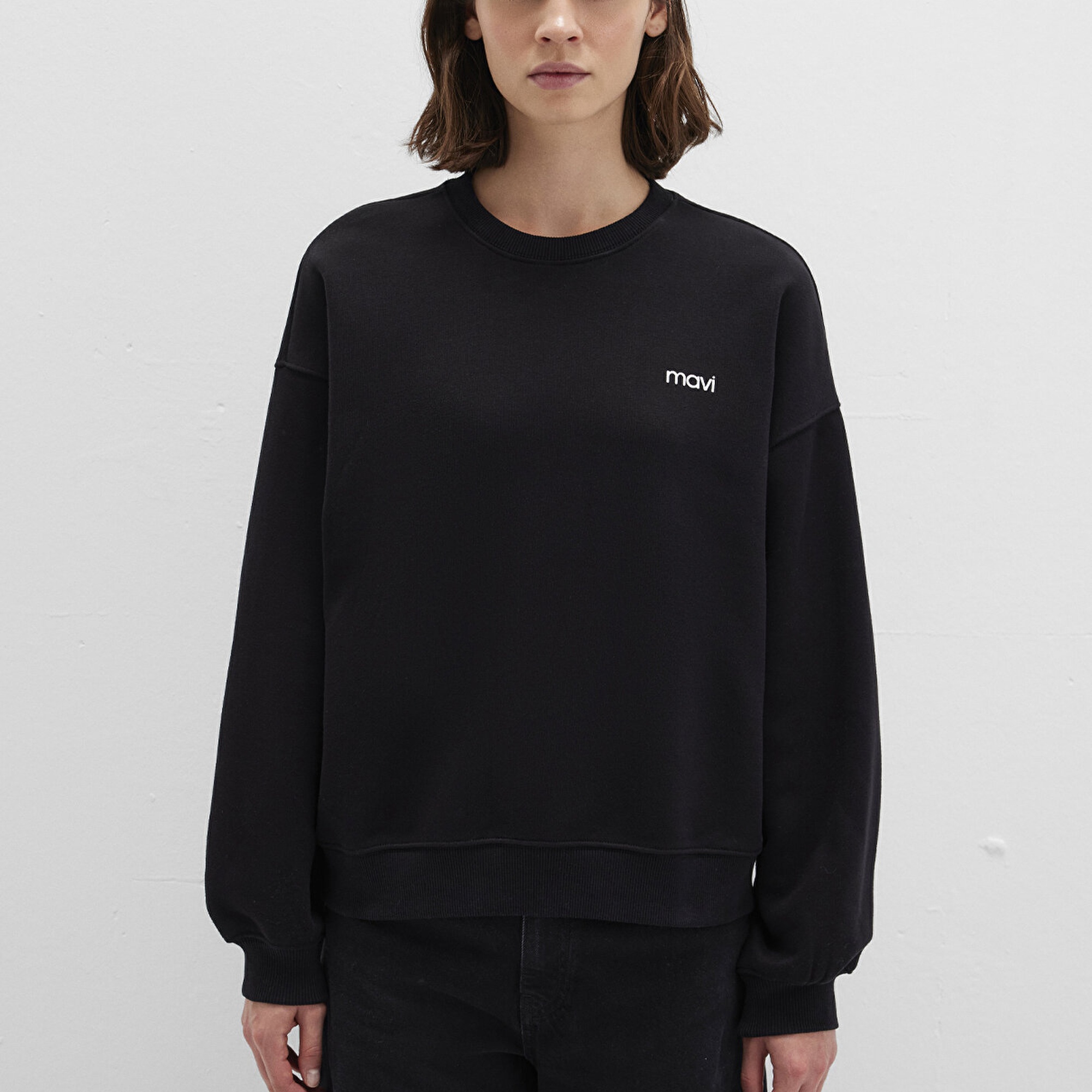 Mavi Mavi Logo Baskılı Siyah Sweatshirt 1S10490-900