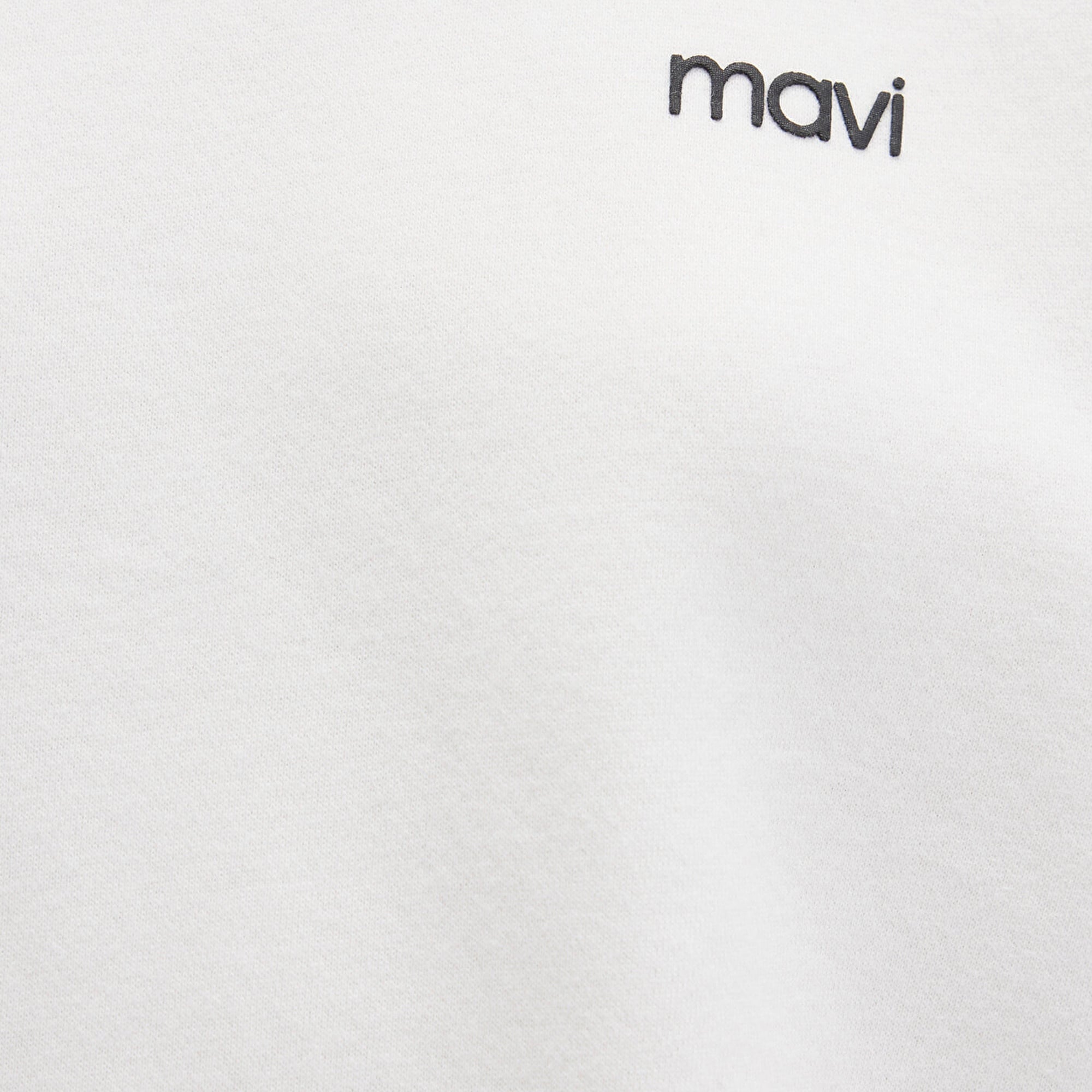 Mavi Mavi Logo Baskılı Ekru Sweatshirt 1S10490-70057