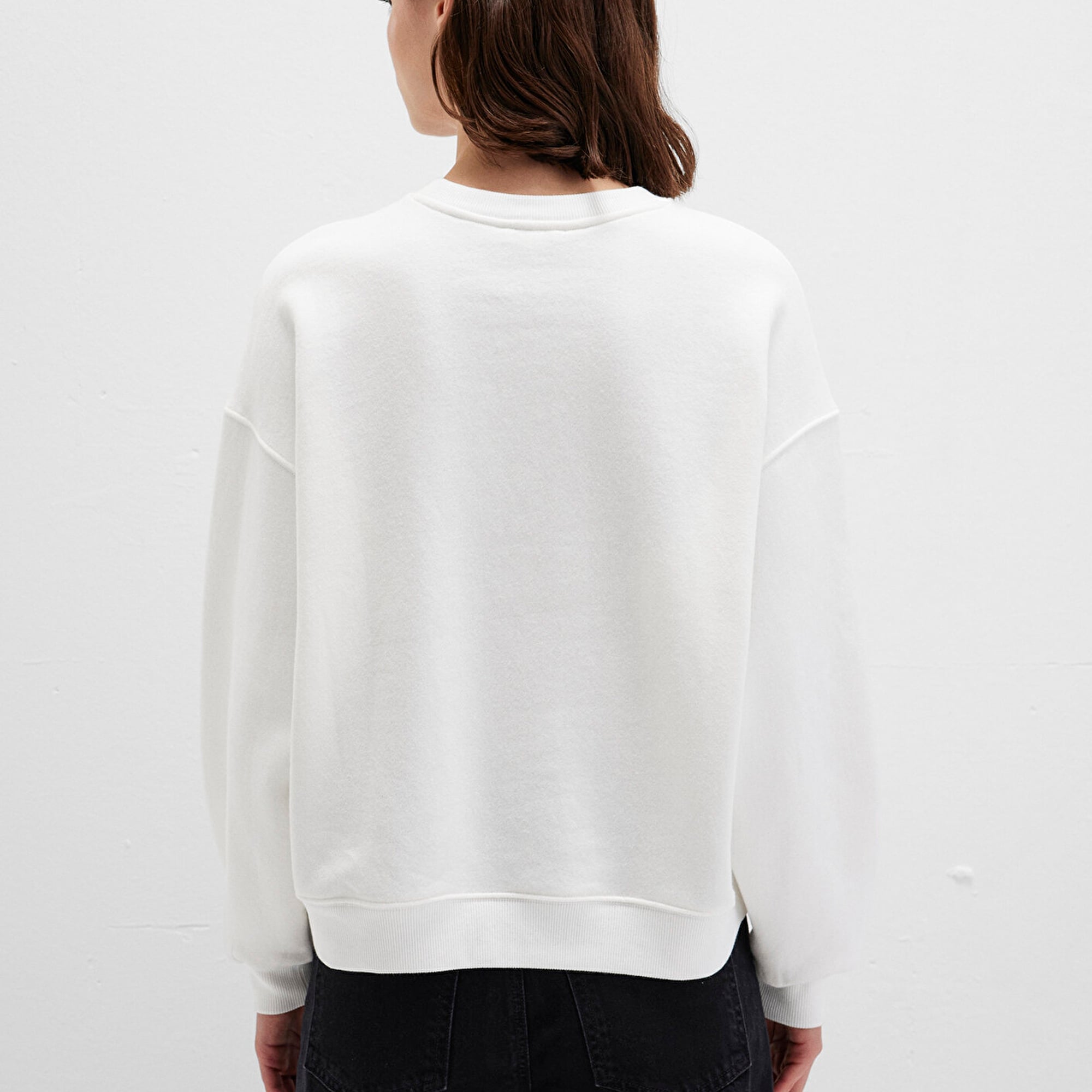 Mavi Mavi Logo Baskılı Ekru Sweatshirt 1S10490-70057