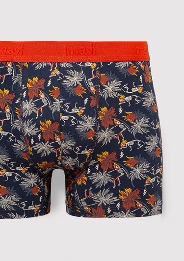  Mavi 3lü Baskılı Siyah Boxer 0912241-85585