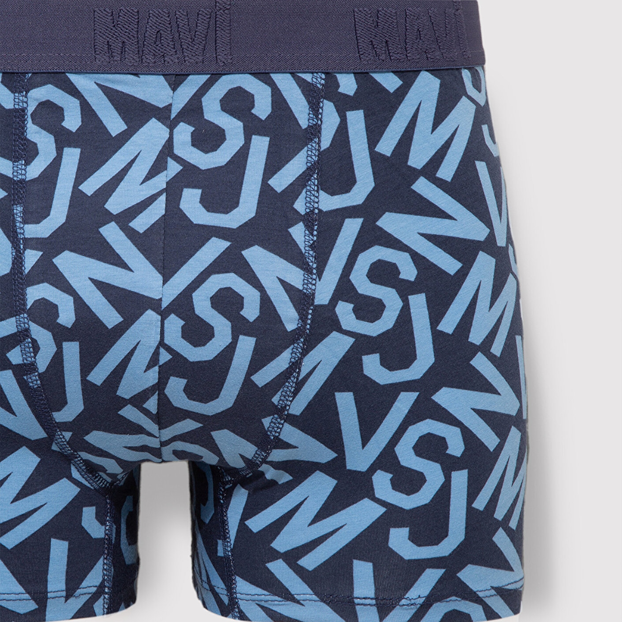 Mavi 3lü Baskılı Mavi Boxer 0912204-85803