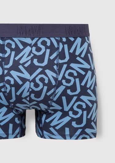  Mavi 3lü Baskılı Mavi Boxer 0912204-85803