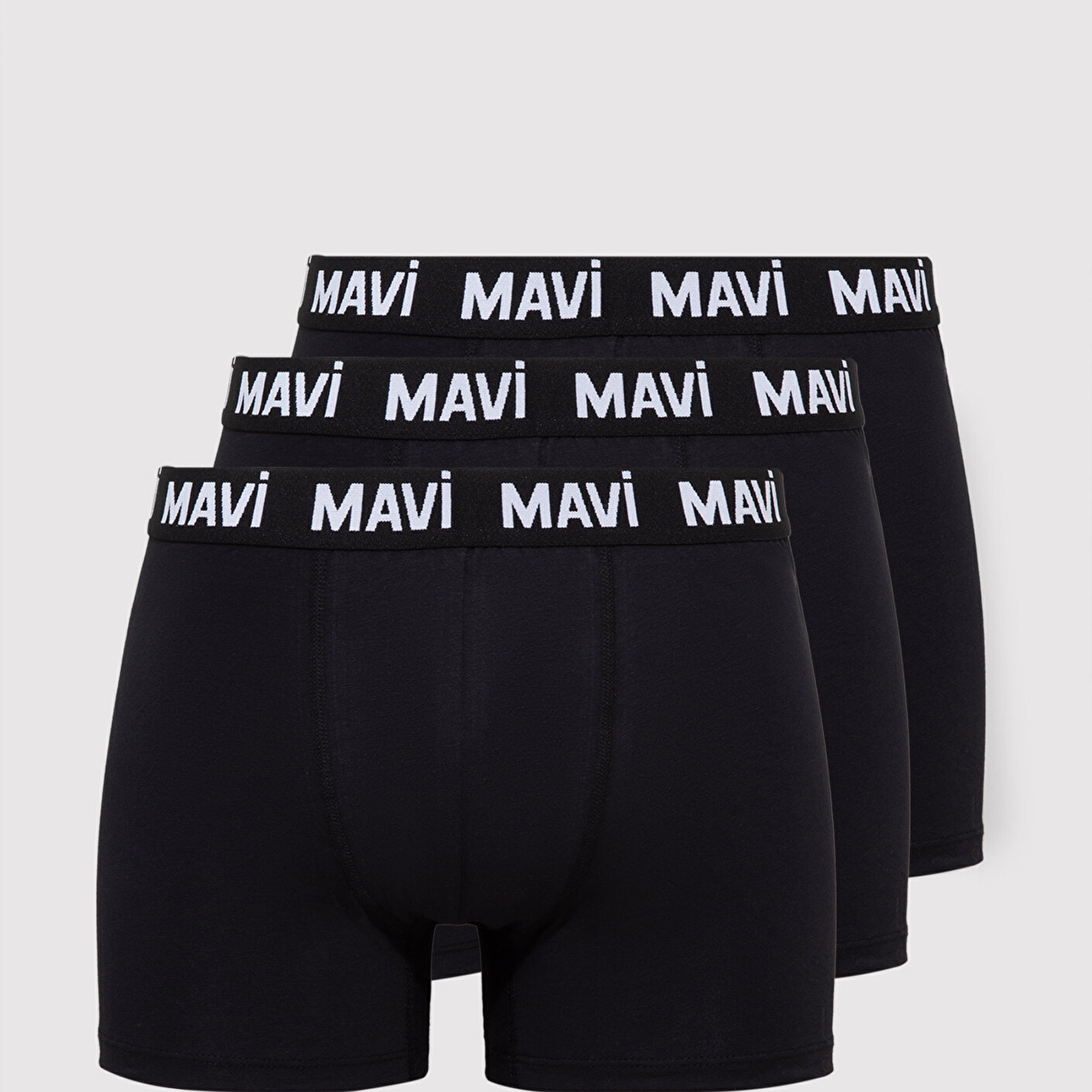 Mavi 3lü Siyah Basic Boxer 0912210-35495